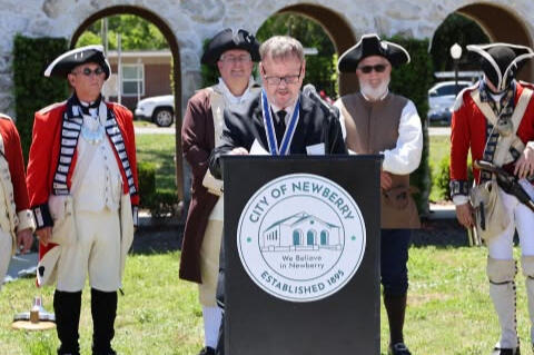 President Randy Highsmith at the Newberry Liberty Tree Dedication